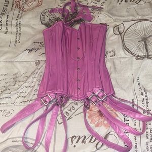 Leather Pink Corset Top